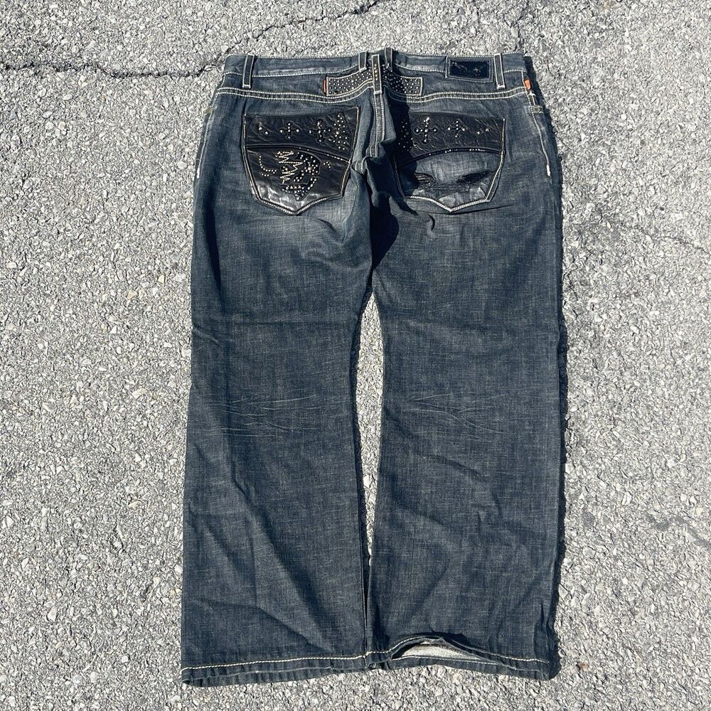 Vintage Y2K Robin's Jean Skull Embellished - Men's Size 38 Hip Hop Baggy Skater